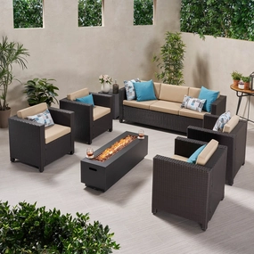 7-Seater Outdoor Fire Pit Sofa Set - NH129903 cushion cover, soft furnishing