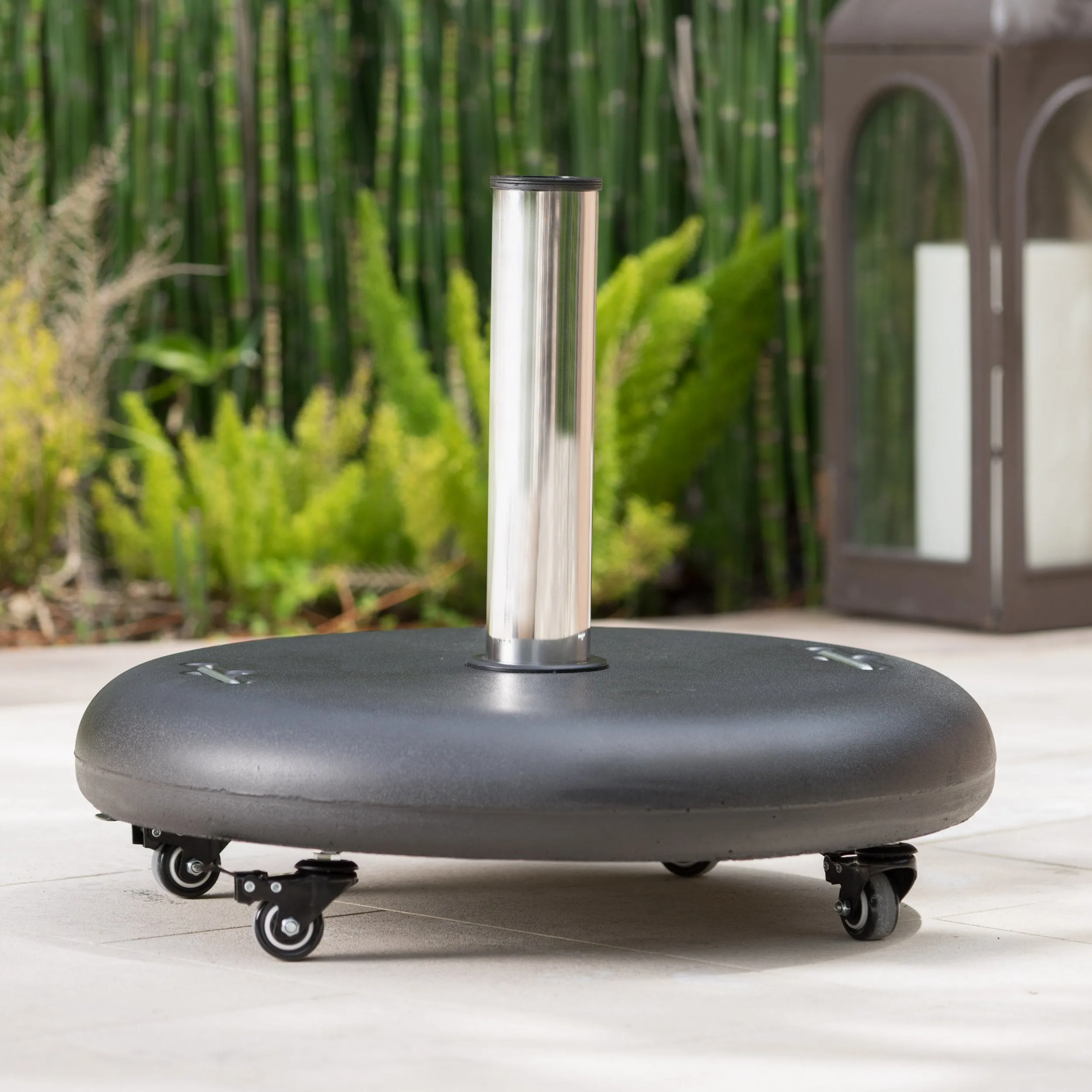 88lbs Umbrella Base w/ Wheels & Stainless Steel Pole Handle - NH314003 cowhide rug, luxury rug