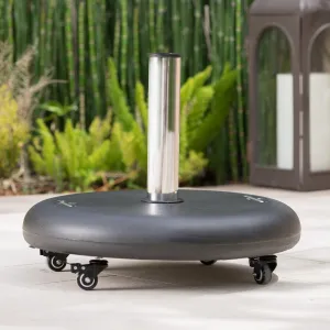 88lbs Umbrella Base w/ Wheels & Stainless Steel Pole Handle - NH314003 cowhide rug, luxury rug