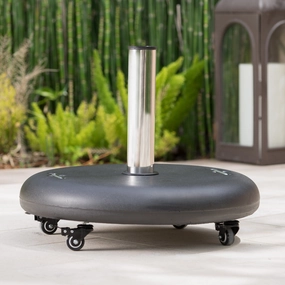 88lbs Umbrella Base w/ Wheels & Stainless Steel Pole Handle - NH314003 cowhide rug, luxury rug