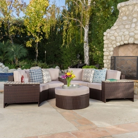 8pc Outdoor Sectional Sofa Set w/ Storage Trunks - NH450992 serving bowl, serving dish