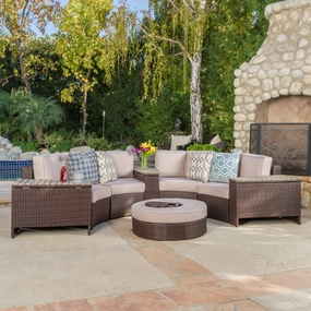 8pc Outdoor Sectional Sofa Set w/ Storage Trunks & Ice Bucket - NH650992 serving bowl, serving dish