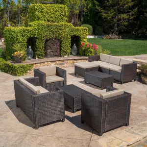 9pc Outdoor Wicker Sectional Sofa Set w/ Cushions - NH091892 patio chairs, outdoor seating
