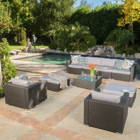 9pc Outdoor Wicker Sectional Sofa Set w/ Cushions - NH254992 serving bowl, serving dish
