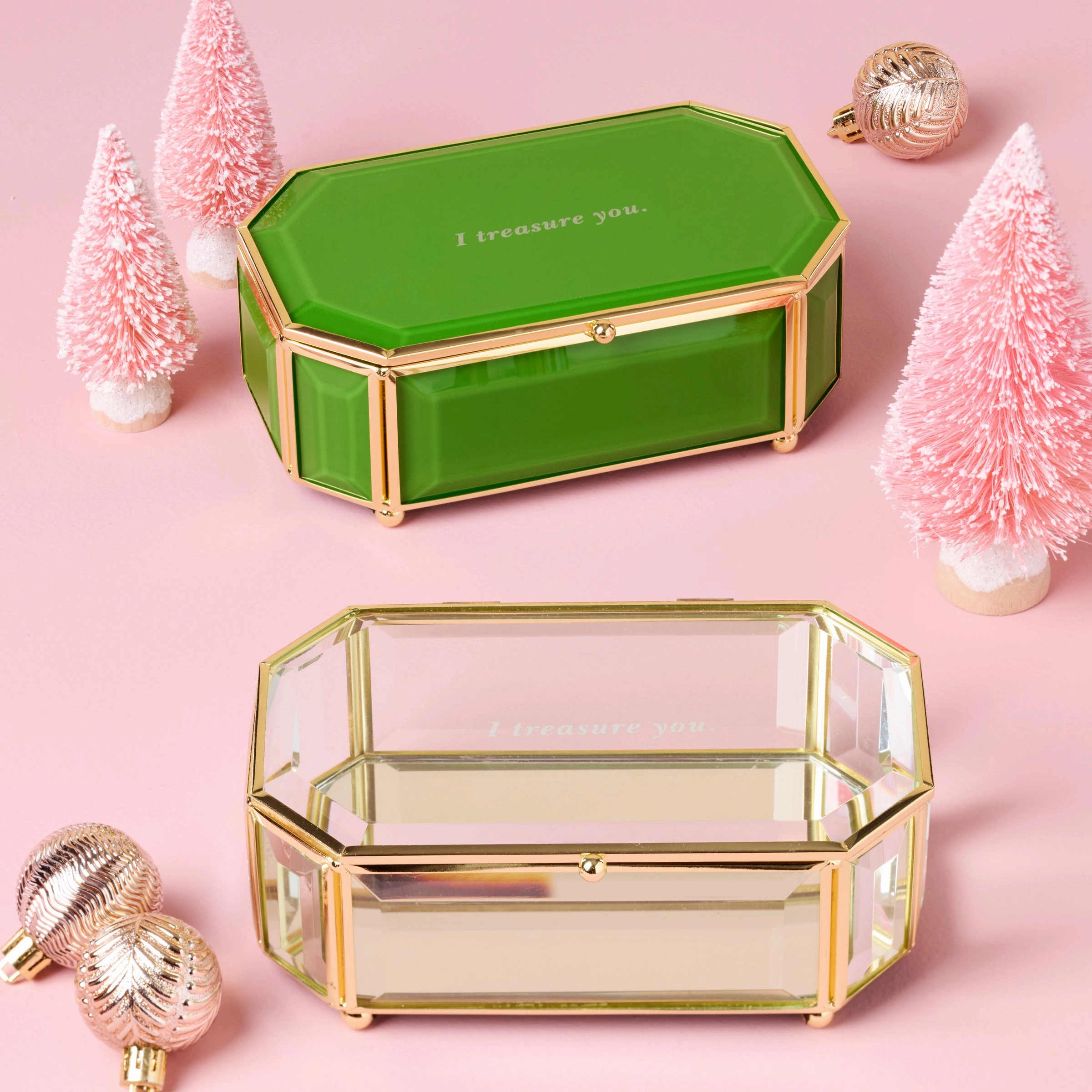 "I Treasure You" Clear Jewelry Box