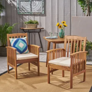 Acacia Patio Dining Chairs, Acacia Wood with Outdoor Cushions, (Set of 2) - NH161703 chandelier, pendant light