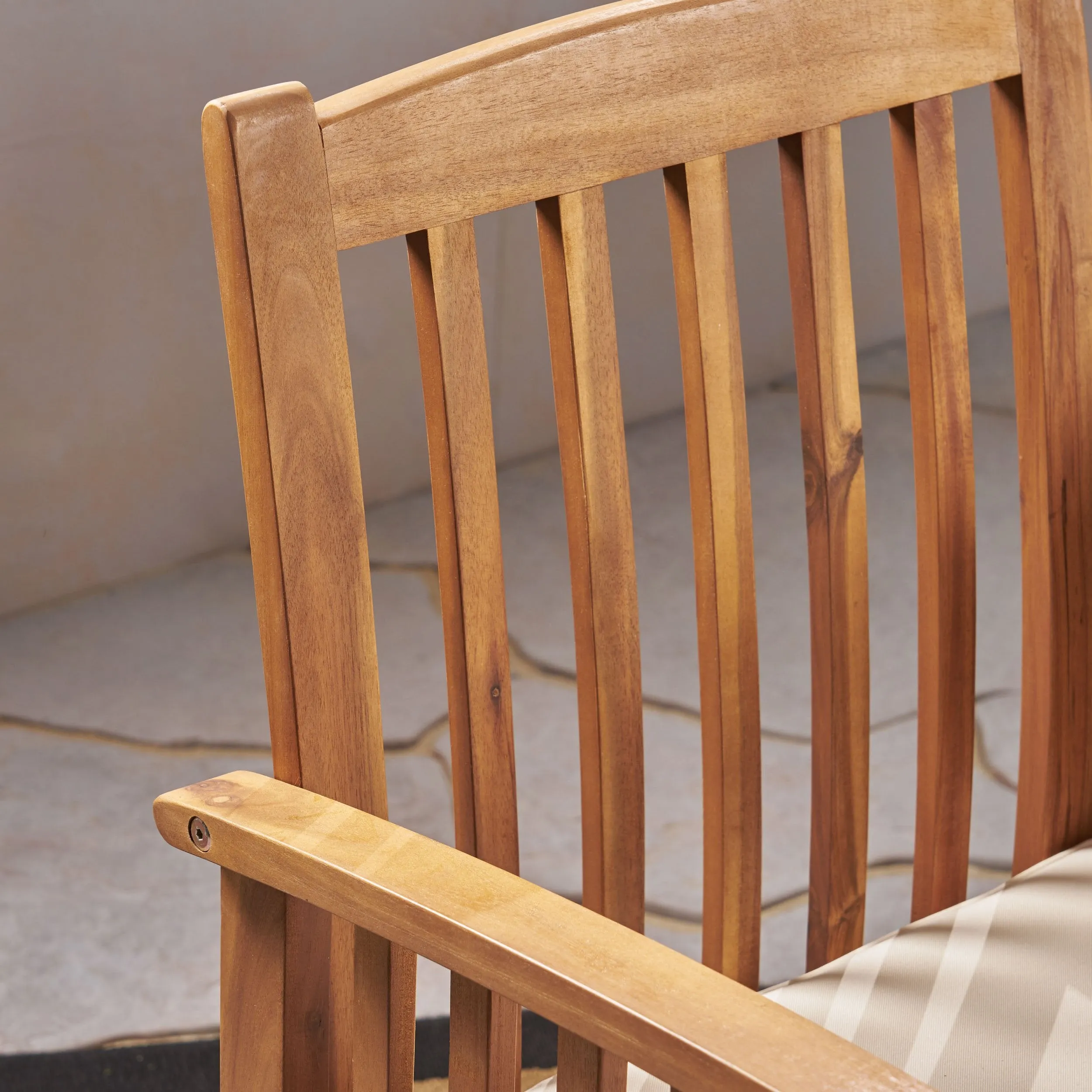 Acacia Patio Dining Chairs, Acacia Wood with Outdoor Cushions, (Set of 2) - NH161703