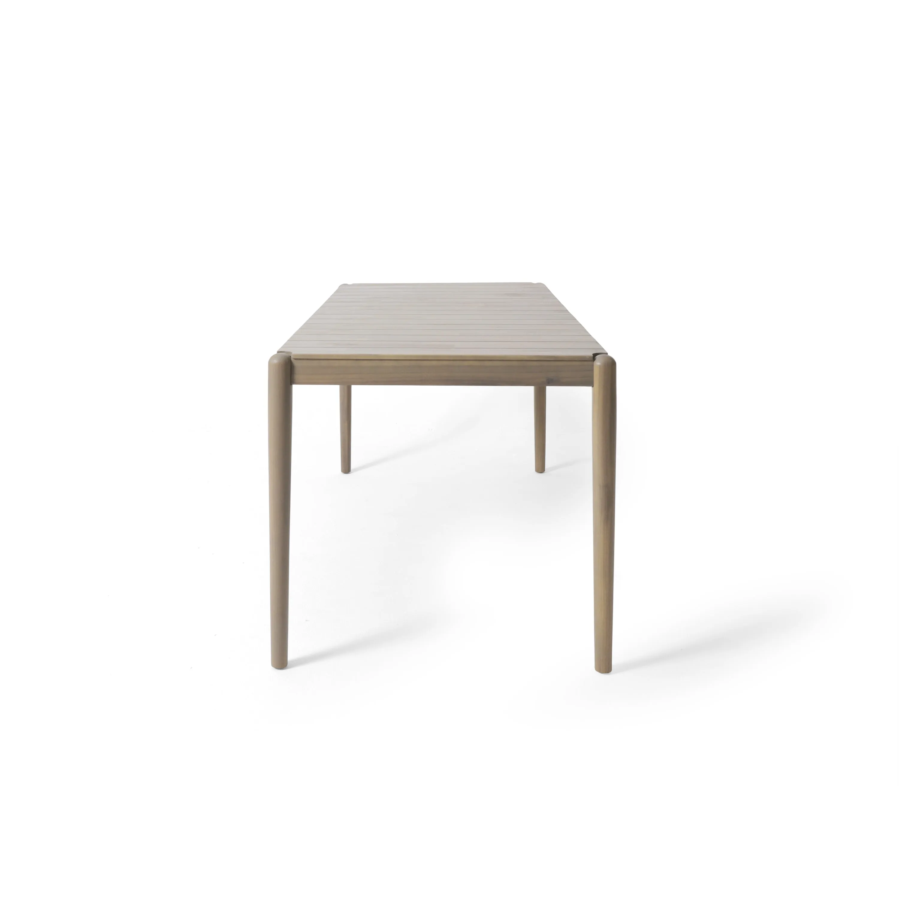 Acacia Wood 6 Seater Dining Table, Light Ash