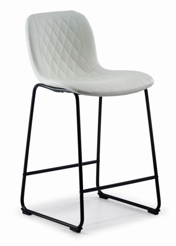 Adrien Upholstered Counter Height Stool - White