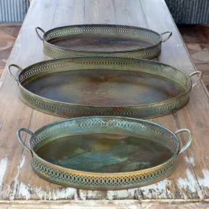 Aged Patina Trays shower curtain, waterproof liner
