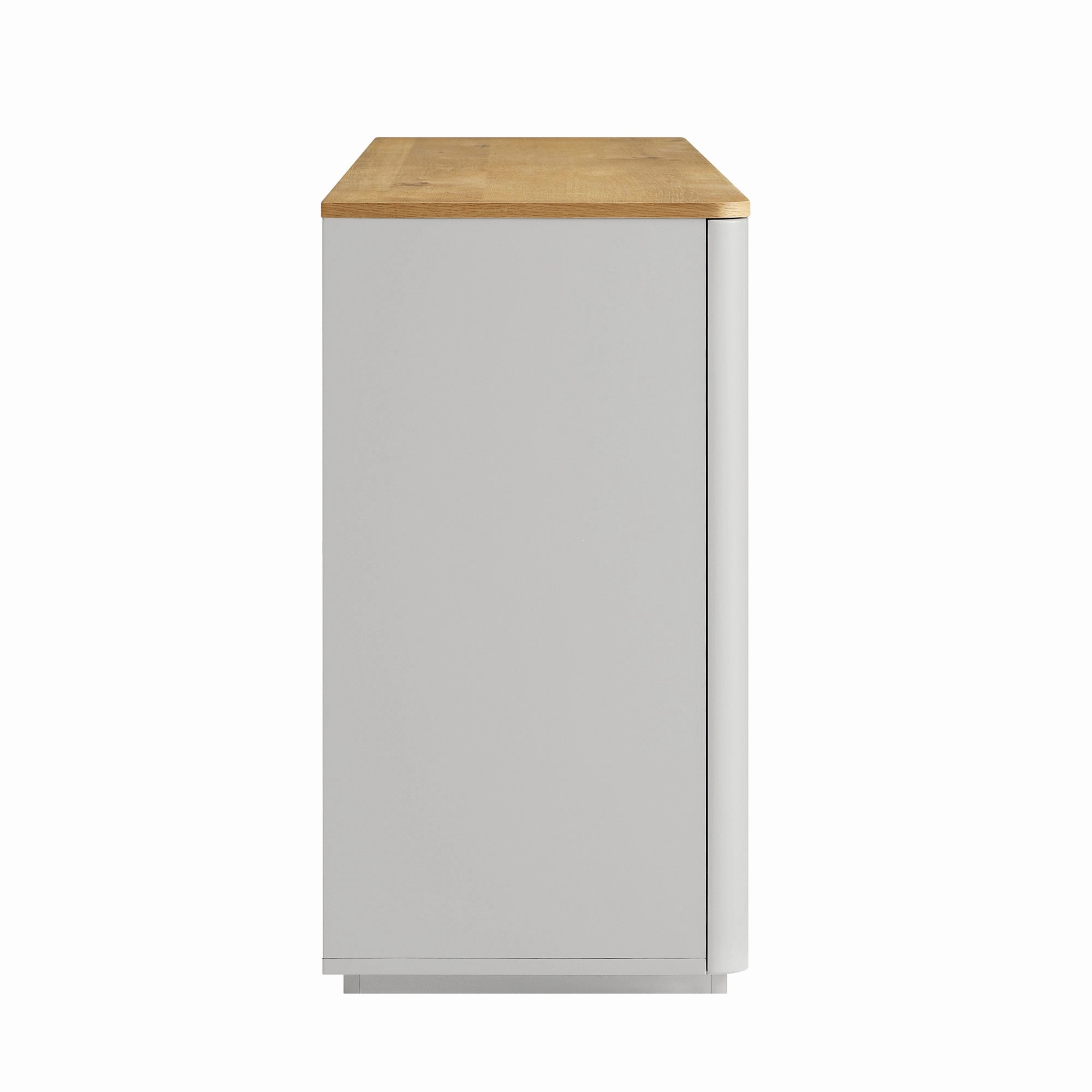 Agnes Curved Edge 150cm Wide Sideboard, Dove Grey with Oak Top