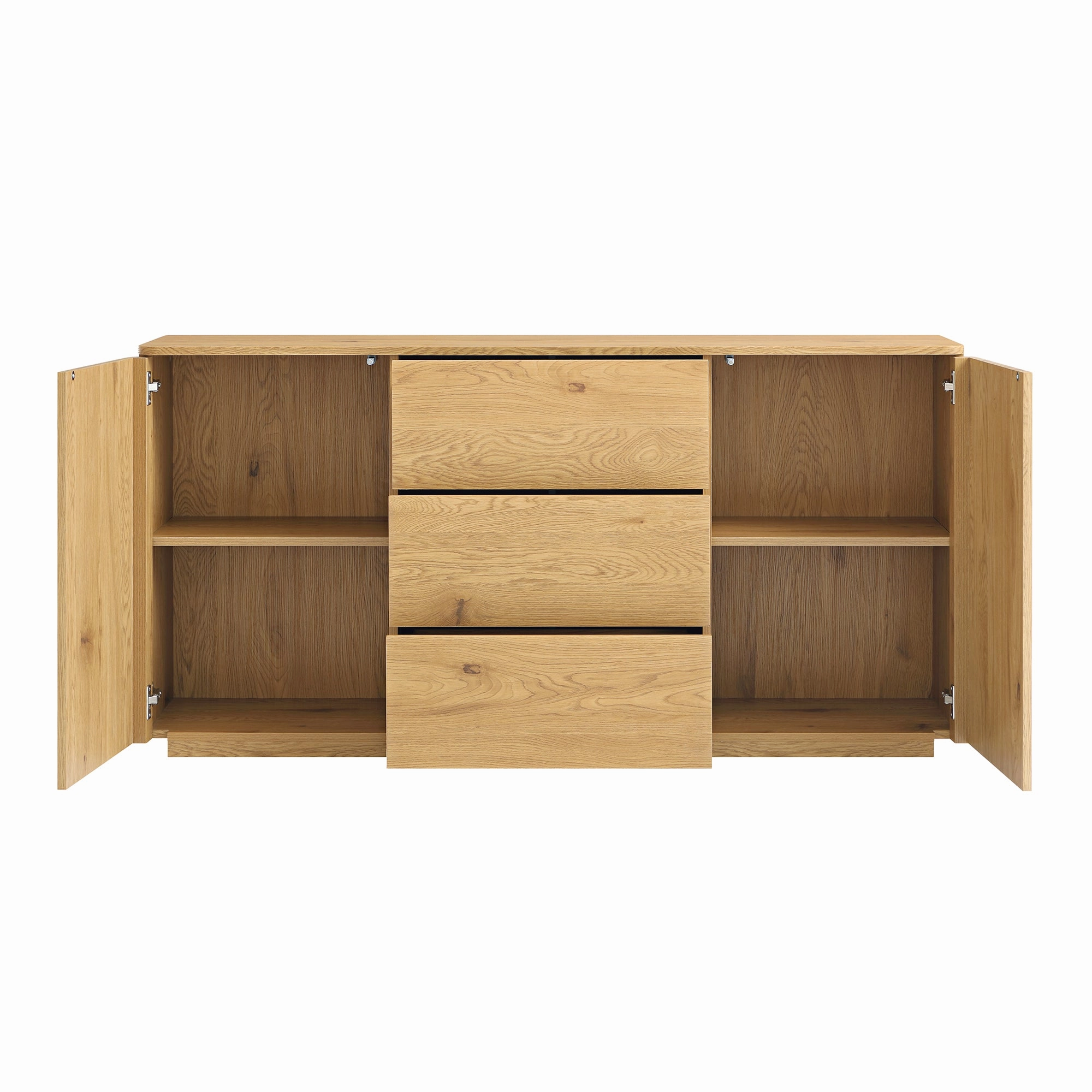 Agnes Curved Edge 2 Door 3 Drawer Wide Sideboard, Natural