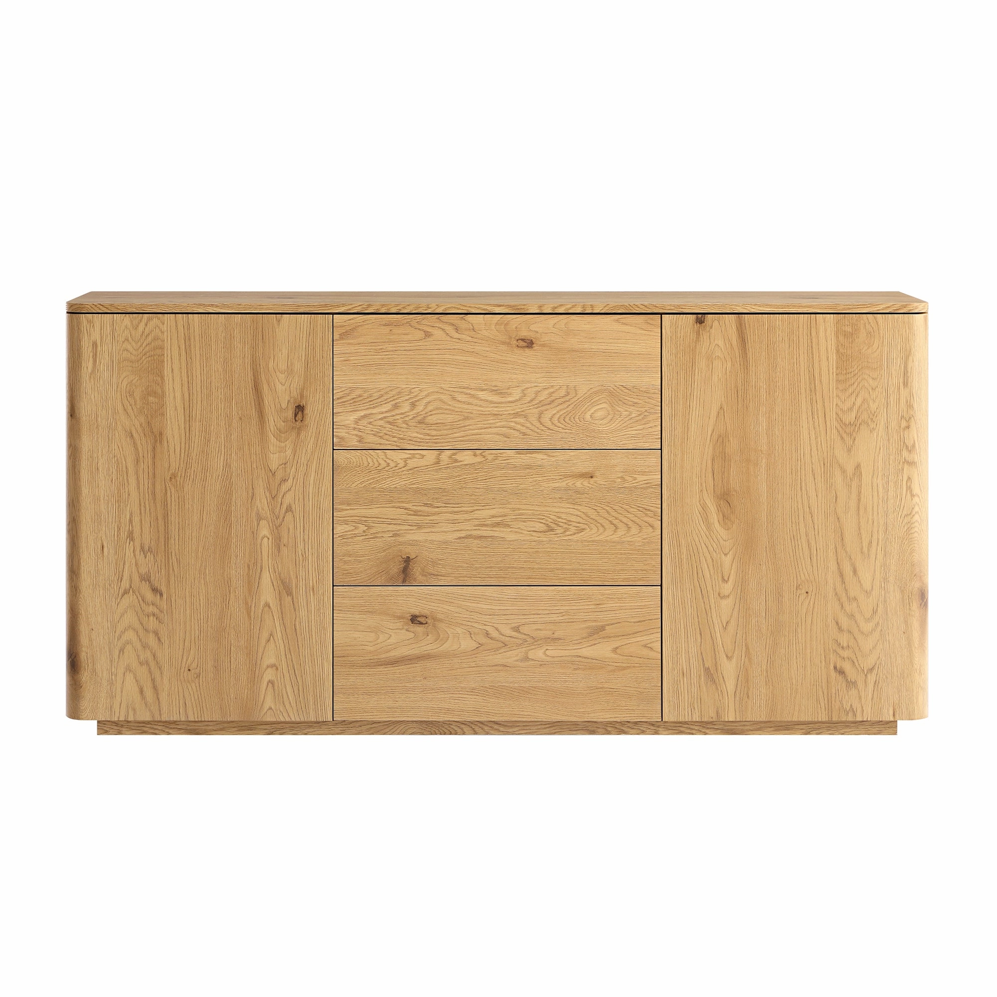 Agnes Curved Edge 2 Door 3 Drawer Wide Sideboard, Natural