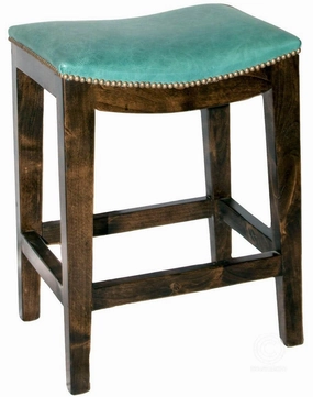 Alder & Turquoise Leather Saddle Stool glassware set, wine glass