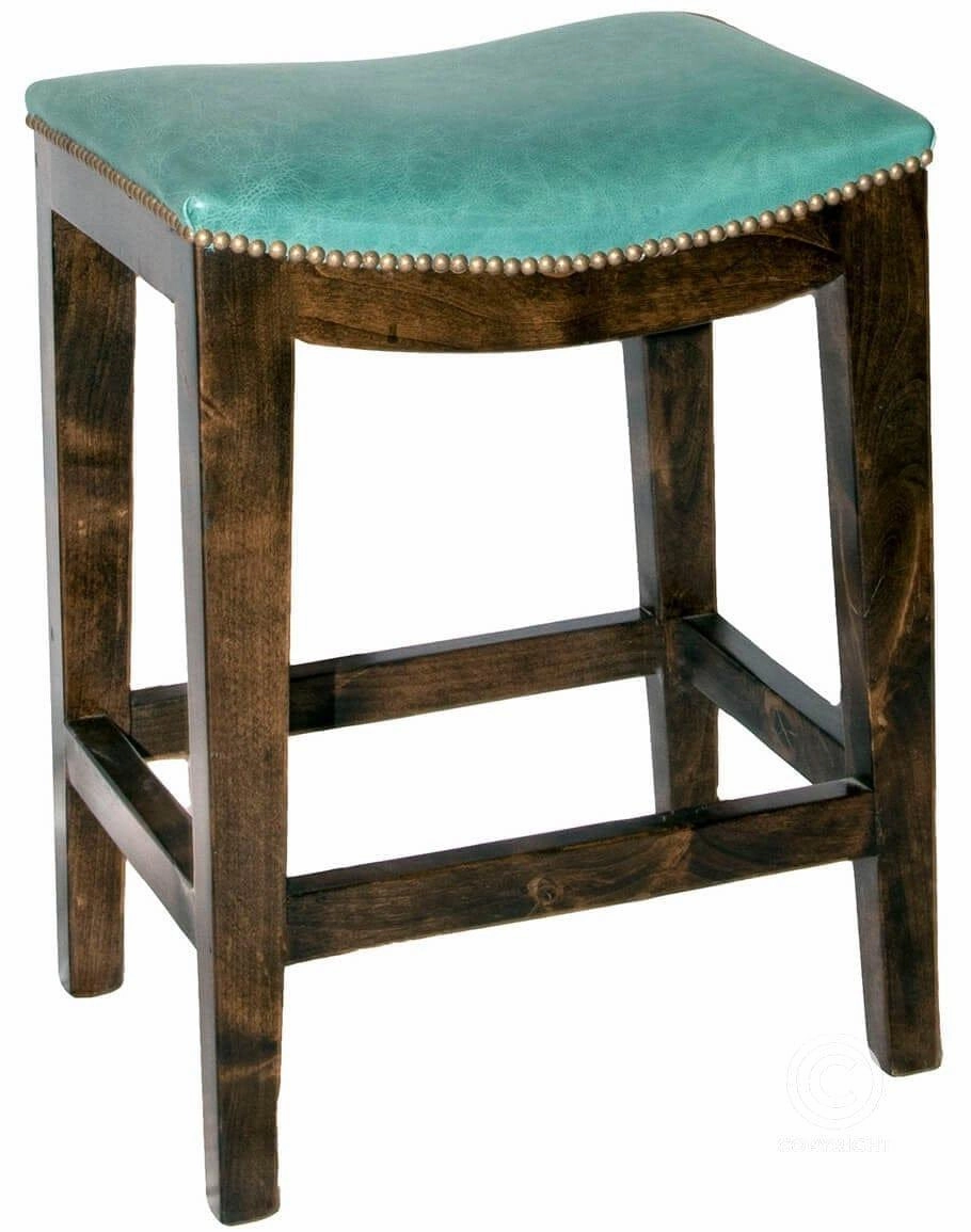 Alder & Turquoise Leather Saddle Stool glassware set, wine glass