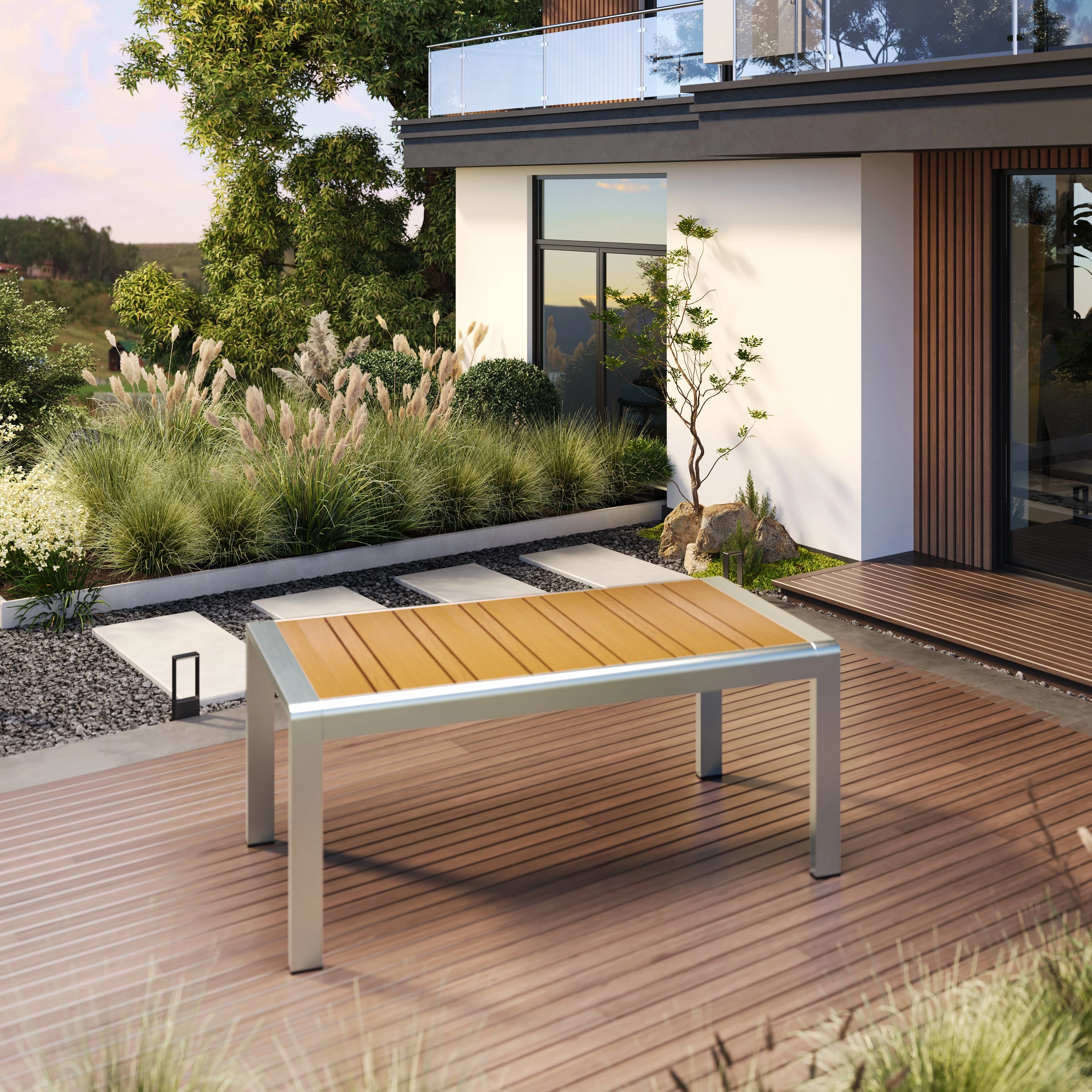 Aldere Aluminum Outdoor Patio Coffee Table coffee table, accent table
