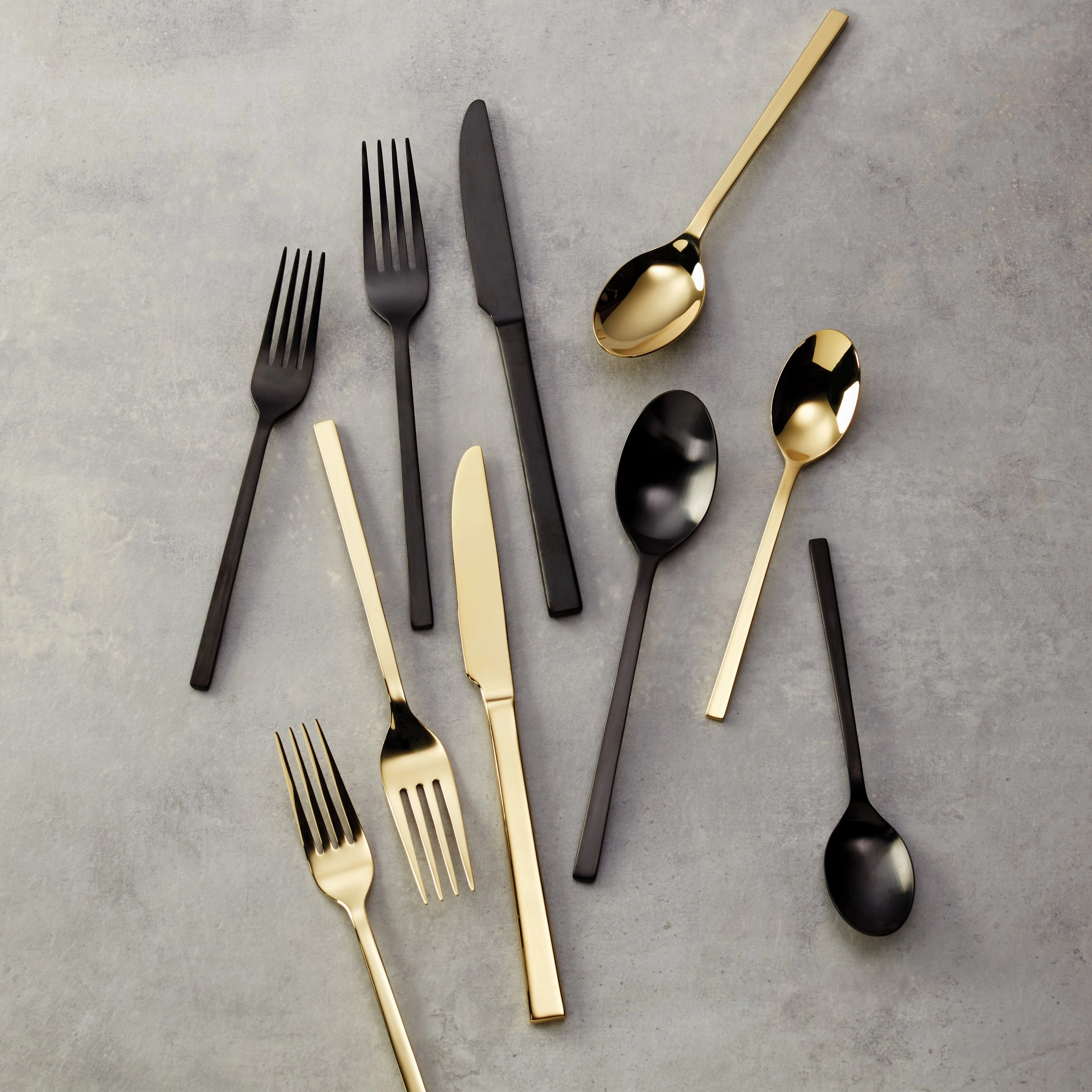 Allay Black Champagne 40 Piece Flatware Set
