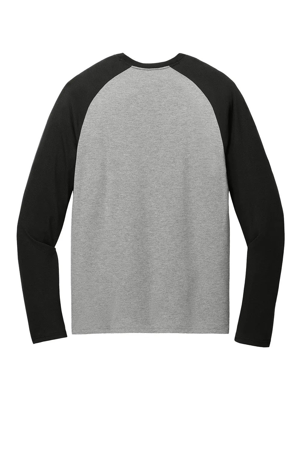 Allmade Mens Colorblock Long Sleeve Crewneck T-Shirt - Aluminum Grey/Deep Black