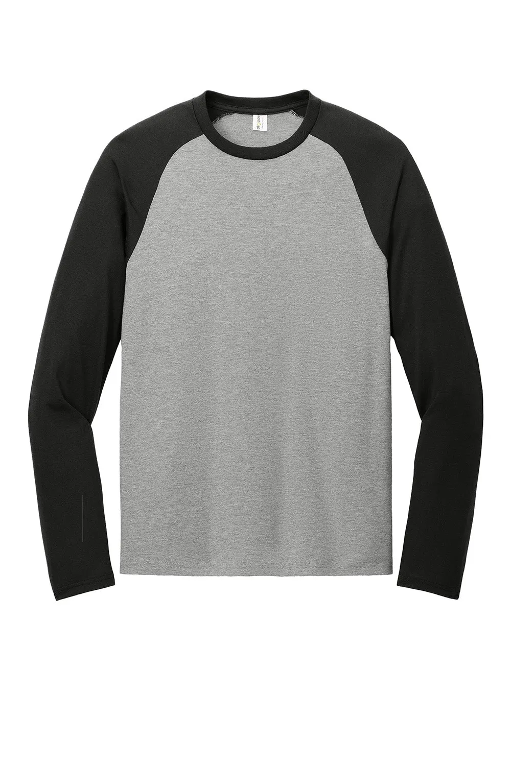 Allmade Mens Colorblock Long Sleeve Crewneck T-Shirt - Aluminum Grey/Deep Black