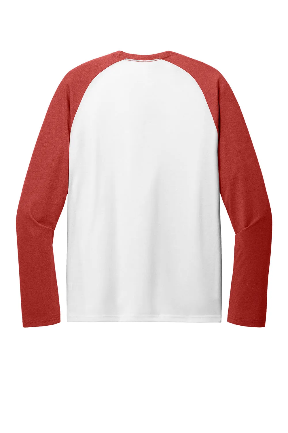 Allmade Mens Colorblock Long Sleeve Crewneck T-Shirt - Bright White/Rise Up Red