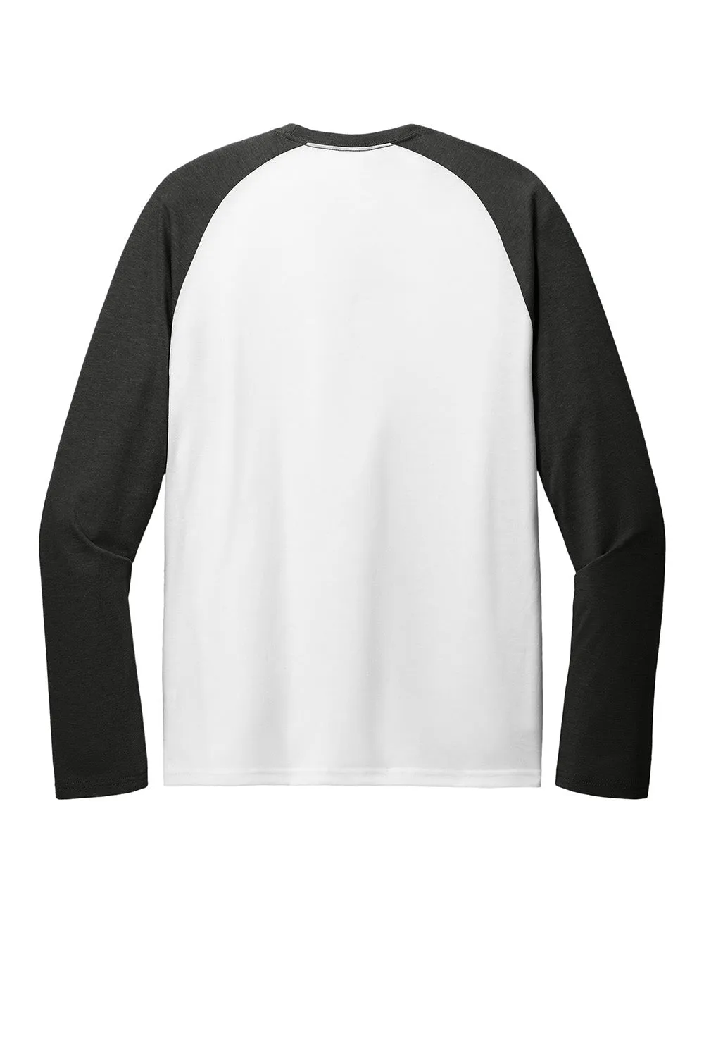 Allmade Mens Colorblock Long Sleeve Crewneck T-Shirt - Bright White/Space Black