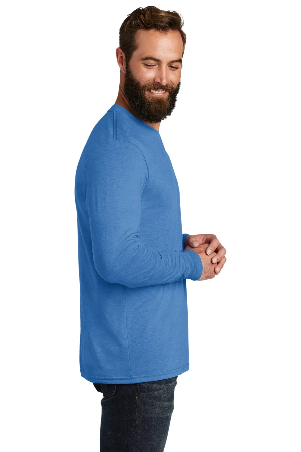 Allmade Mens Long Sleeve Crewneck T-Shirt - Azure Blue
