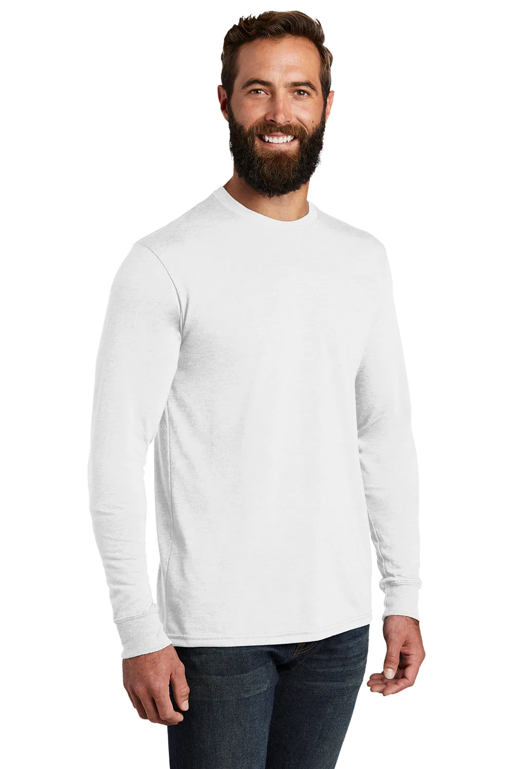 Allmade Mens Long Sleeve Crewneck T-Shirt - Bright White