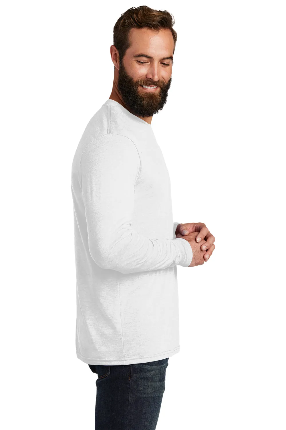 Allmade Mens Long Sleeve Crewneck T-Shirt - Bright White