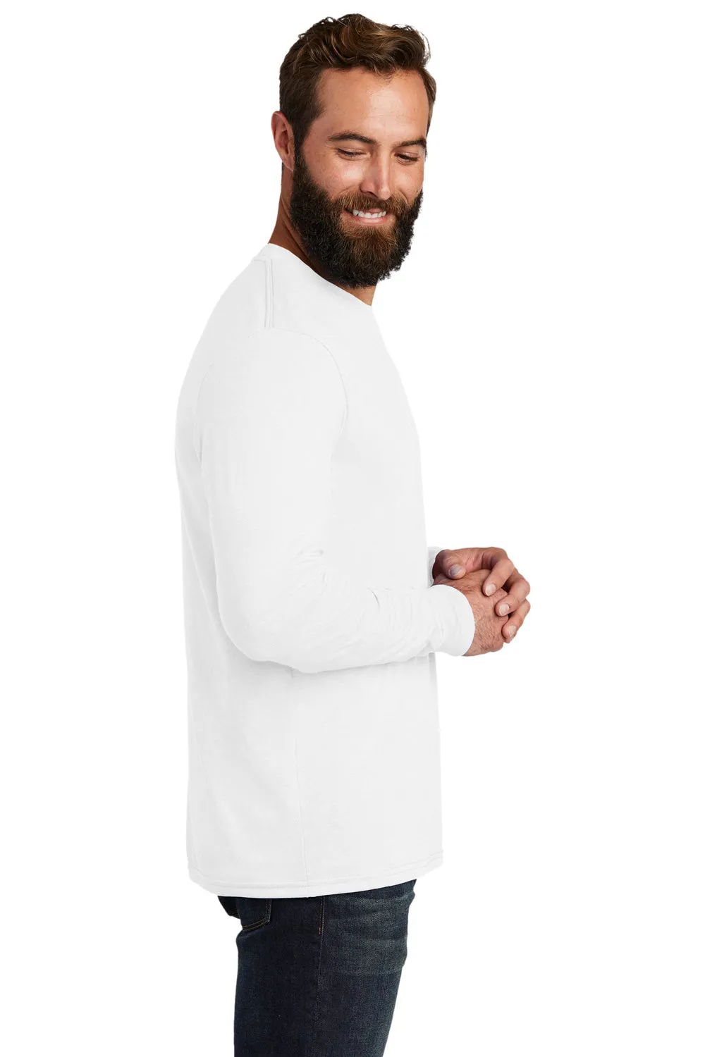 Allmade Mens Long Sleeve Crewneck T-Shirt - Fairly White