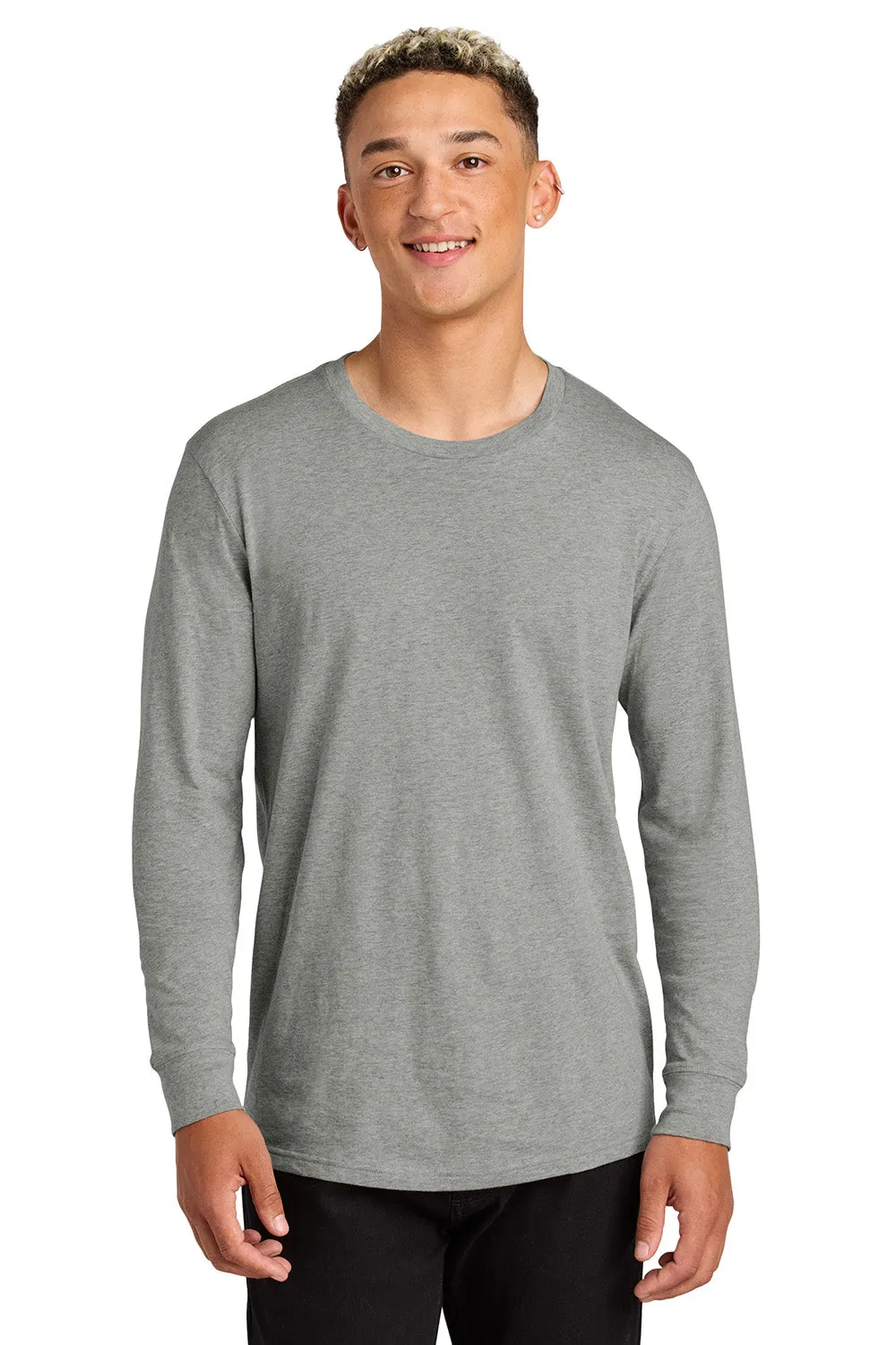 Allmade Mens Long Sleeve Crewneck T-Shirt - Heather Granite Grey