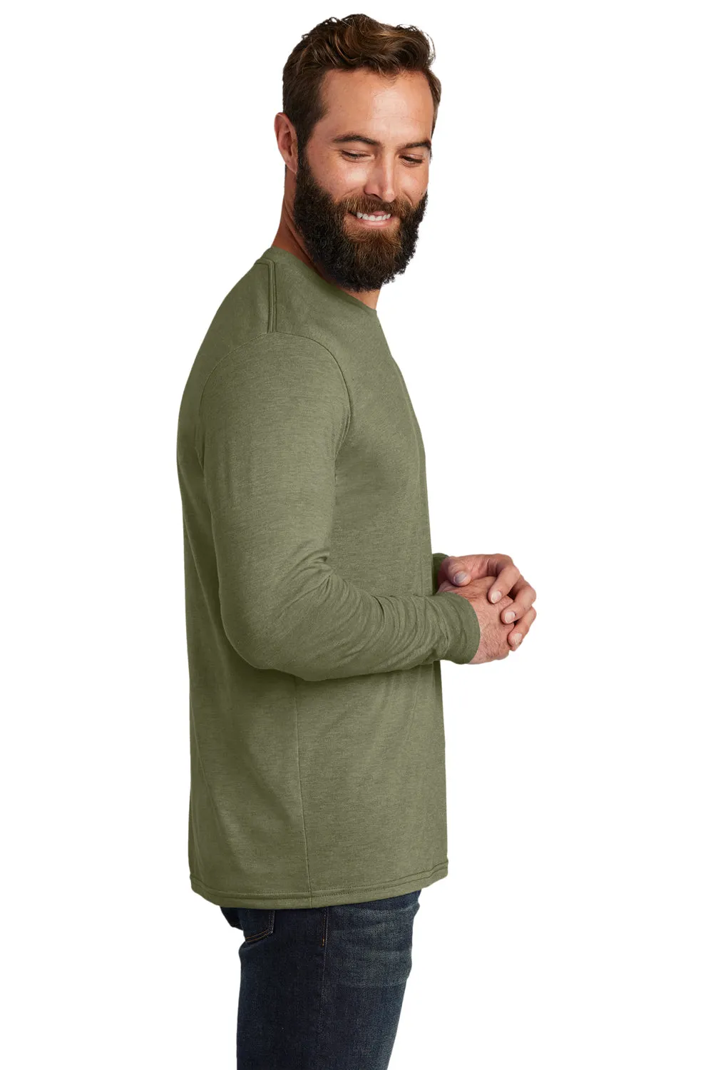 Allmade Mens Long Sleeve Crewneck T-Shirt - Olive You Green