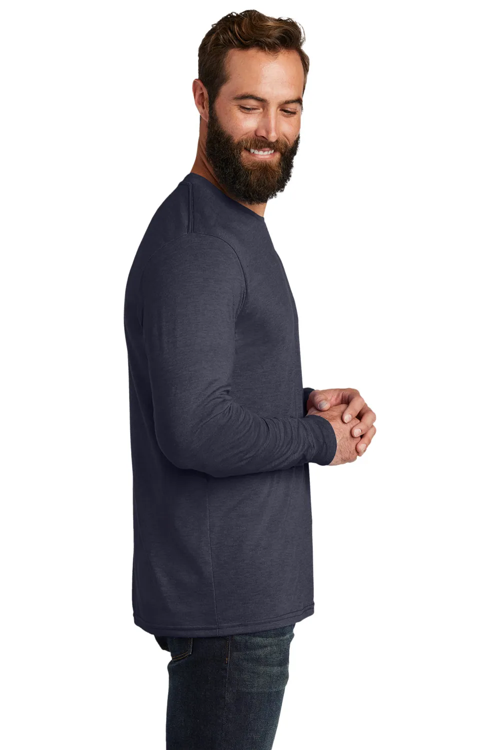 Allmade Mens Long Sleeve Crewneck T-Shirt - Rebel Blue