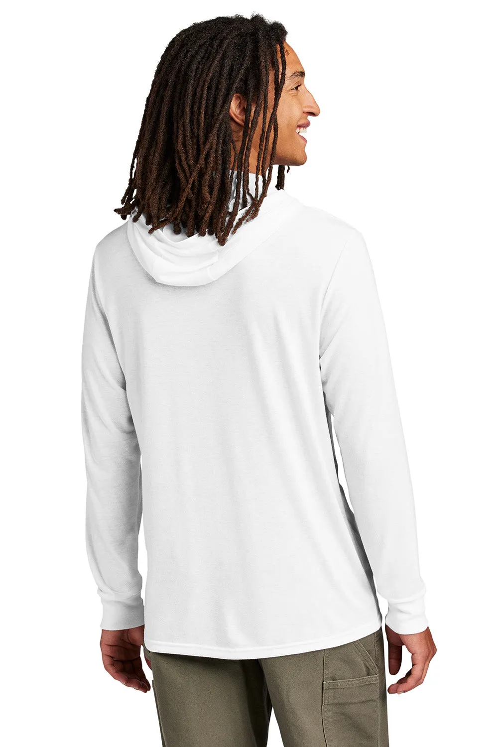 Allmade Mens Long Sleeve Hooded T-Shirt Hoodie - Bright White