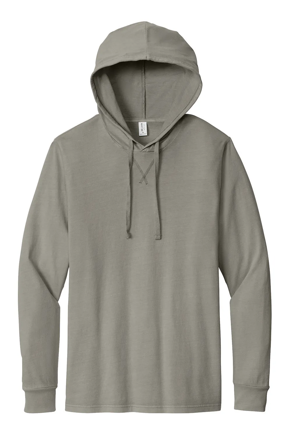 Allmade Mens Mineral Dye Long Sleeve Hooded T-Shirt Hoodie - Driftwood Grey