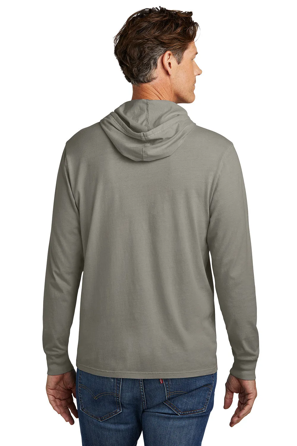 Allmade Mens Mineral Dye Long Sleeve Hooded T-Shirt Hoodie - Driftwood Grey