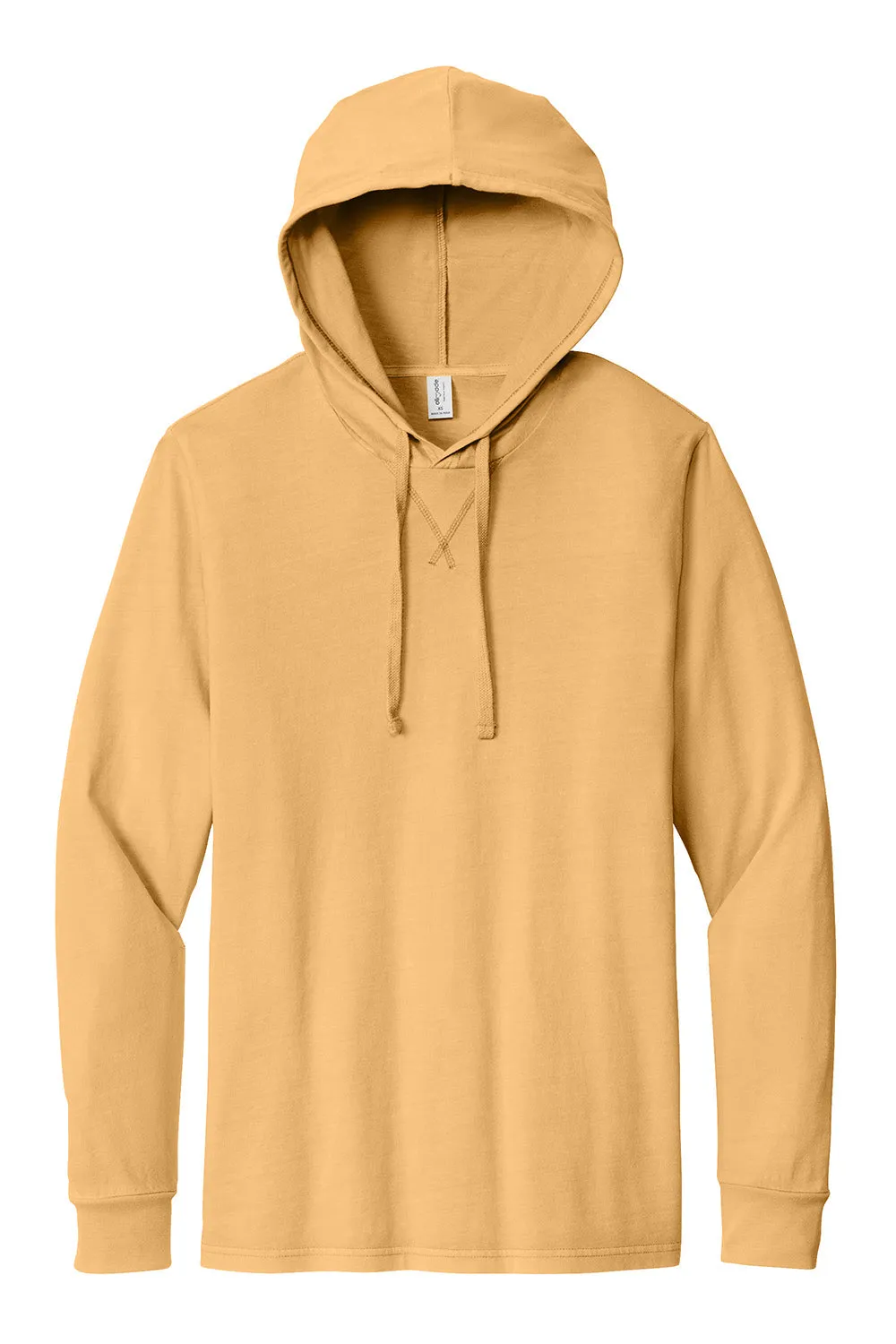 Allmade Mens Mineral Dye Long Sleeve Hooded T-Shirt Hoodie - Golden Wheat