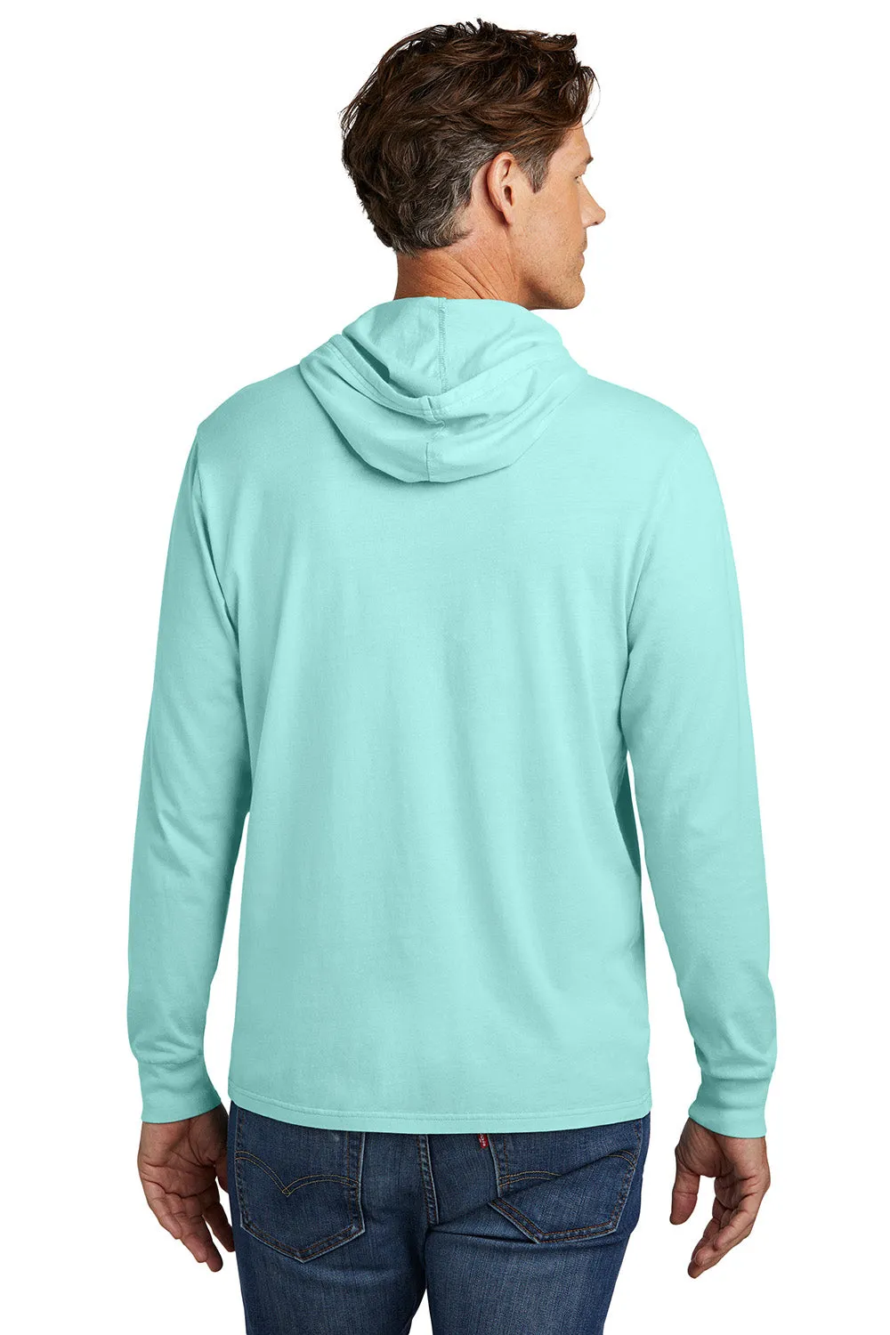 Allmade Mens Mineral Dye Long Sleeve Hooded T-Shirt Hoodie - Saltwater Blue