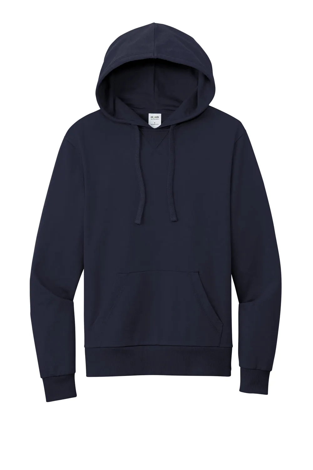 Allmade Mens Organic French Terry Hooded Sweatshirt Hoodie w/ Pouch Pocket - Night Sky Navy Blue