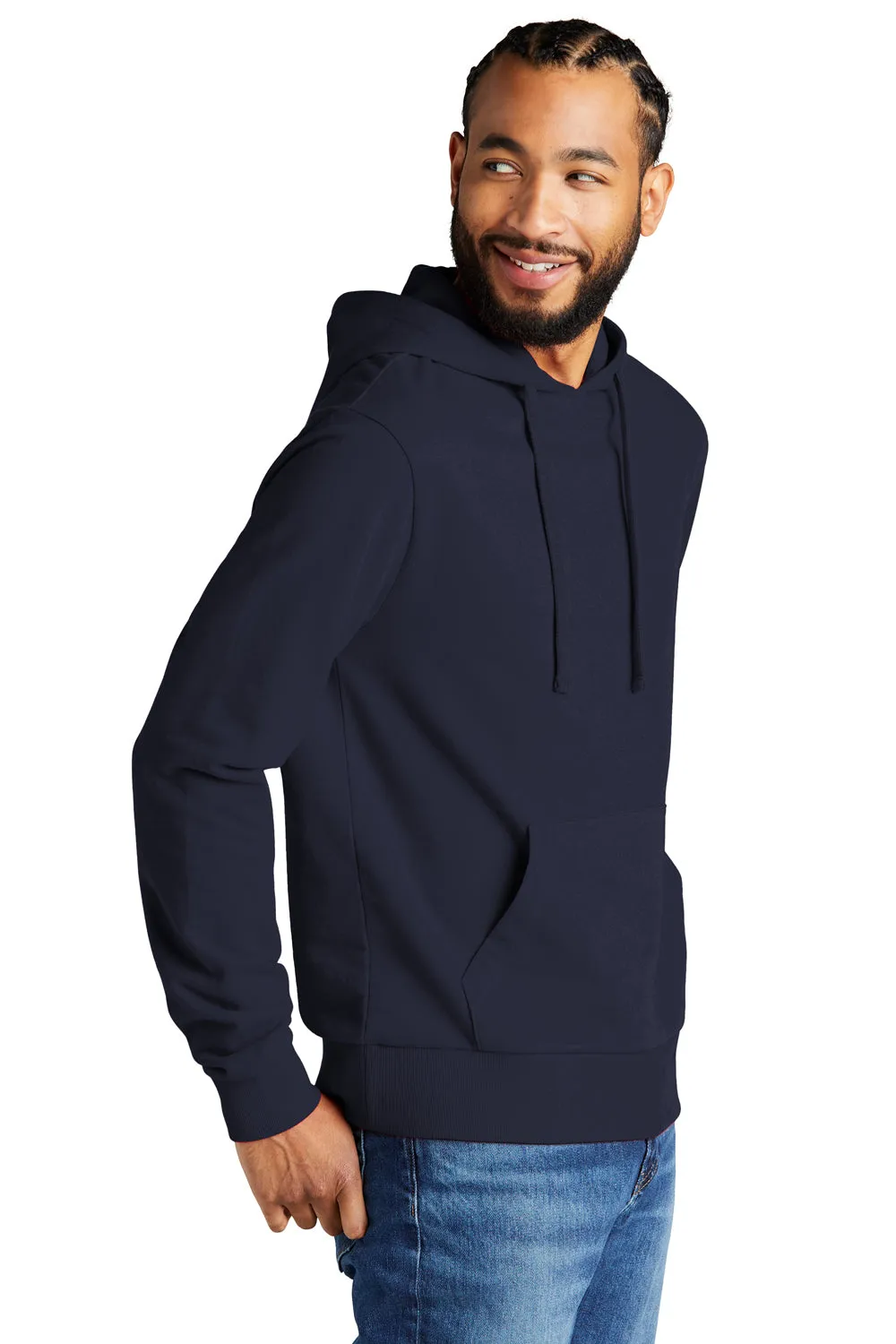 Allmade Mens Organic French Terry Hooded Sweatshirt Hoodie w/ Pouch Pocket - Night Sky Navy Blue