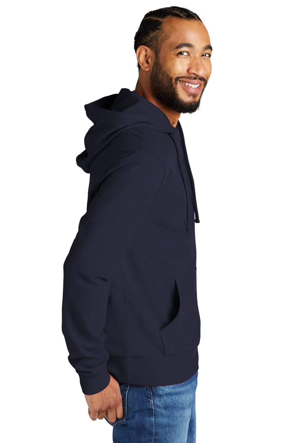 Allmade Mens Organic French Terry Hooded Sweatshirt Hoodie w/ Pouch Pocket - Night Sky Navy Blue