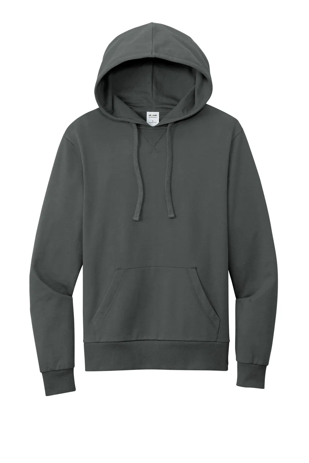 Allmade Mens Organic French Terry Hooded Sweatshirt Hoodie w/ Pouch Pocket - Terrain Grey