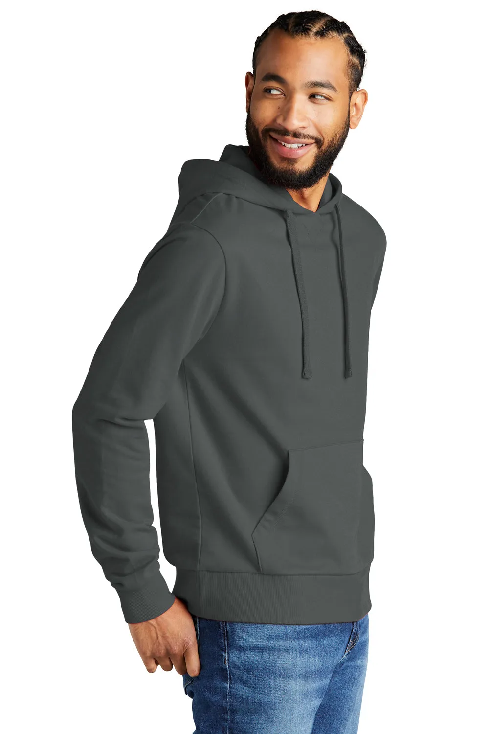 Allmade Mens Organic French Terry Hooded Sweatshirt Hoodie w/ Pouch Pocket - Terrain Grey