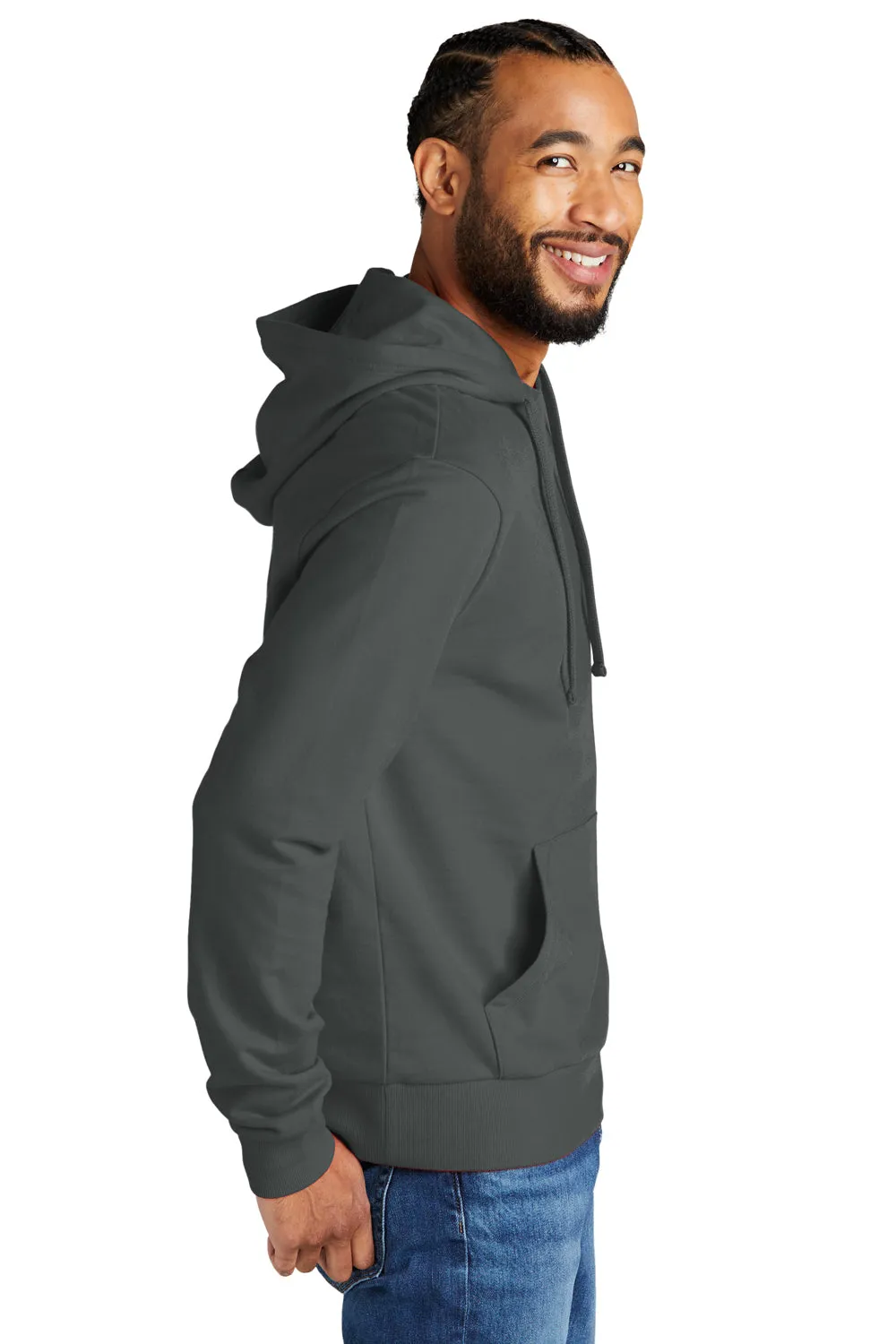 Allmade Mens Organic French Terry Hooded Sweatshirt Hoodie w/ Pouch Pocket - Terrain Grey