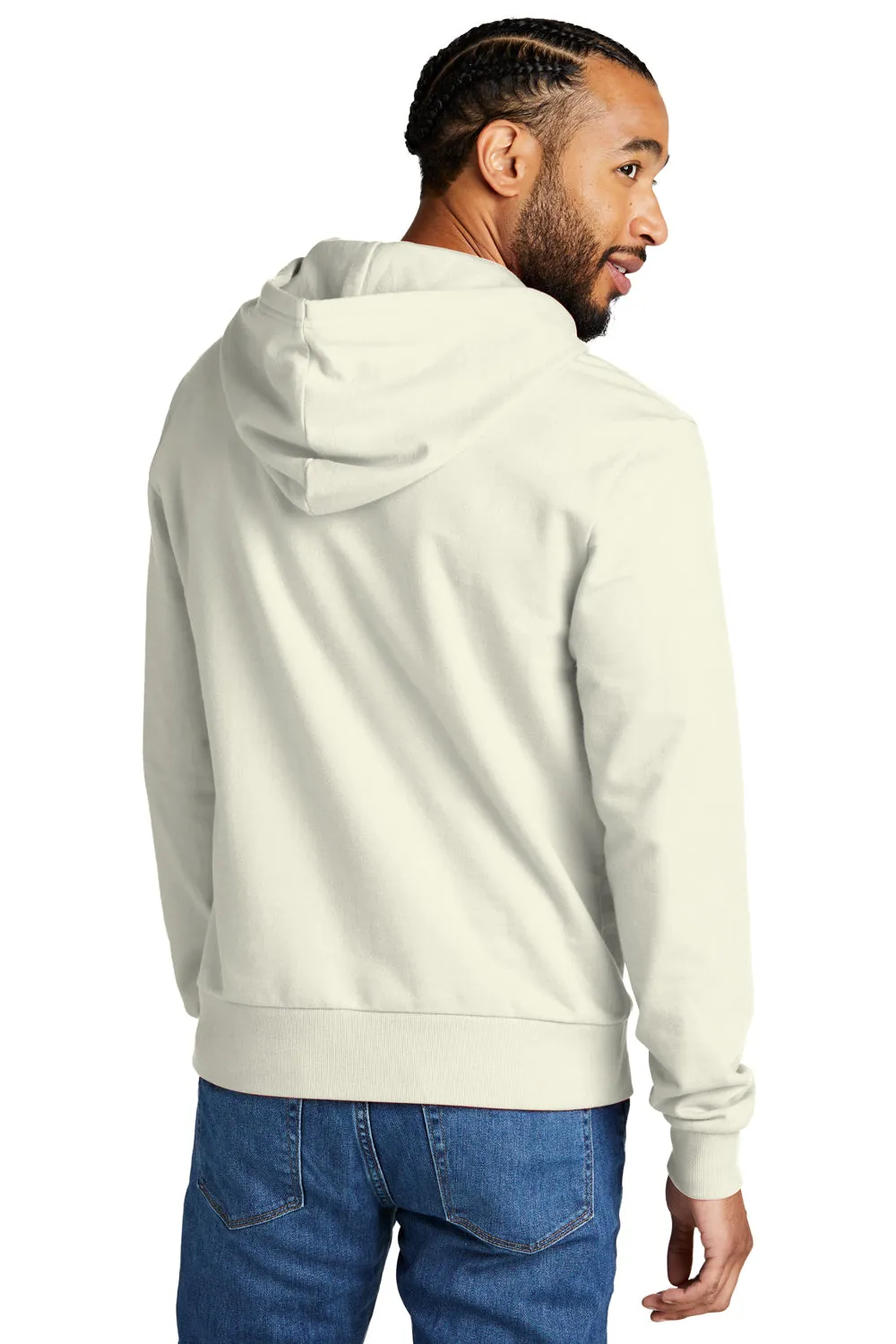Allmade Mens Organic French Terry Hooded Sweatshirt Hoodie w/ Pouch Pocket - White Sand