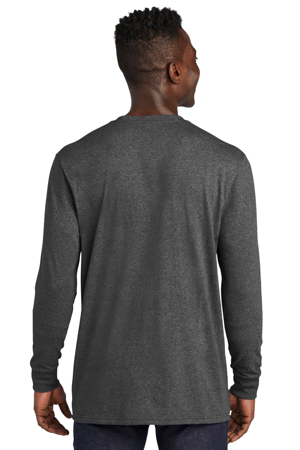 Allmade Mens Recycled Long Sleeve Crewneck T-Shirt - Heather Charcoal Grey