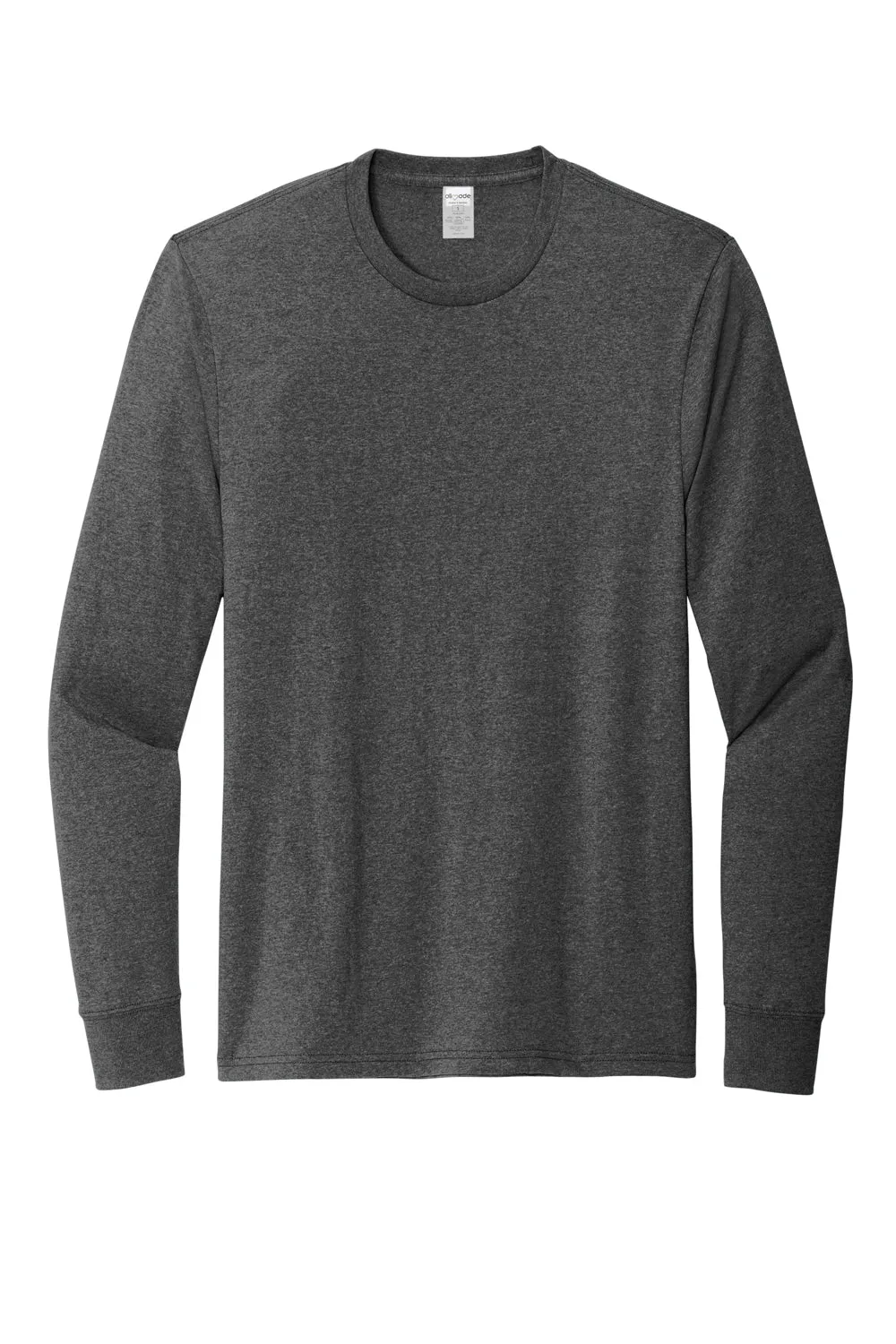 Allmade Mens Recycled Long Sleeve Crewneck T-Shirt - Heather Charcoal Grey