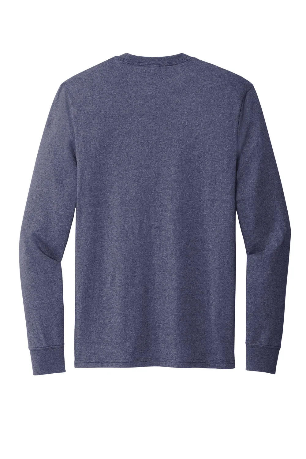 Allmade Mens Recycled Long Sleeve Crewneck T-Shirt - Heather Navy Blue
