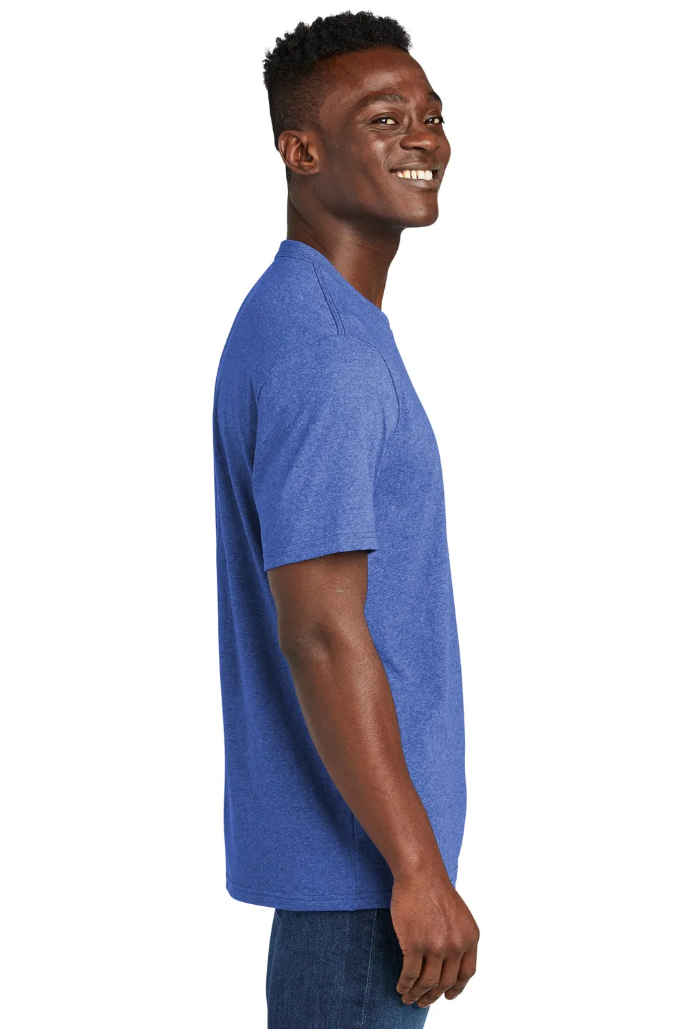 Allmade Mens Recycled Short Sleeve Crewneck T-Shirt - Heather Royal Blue