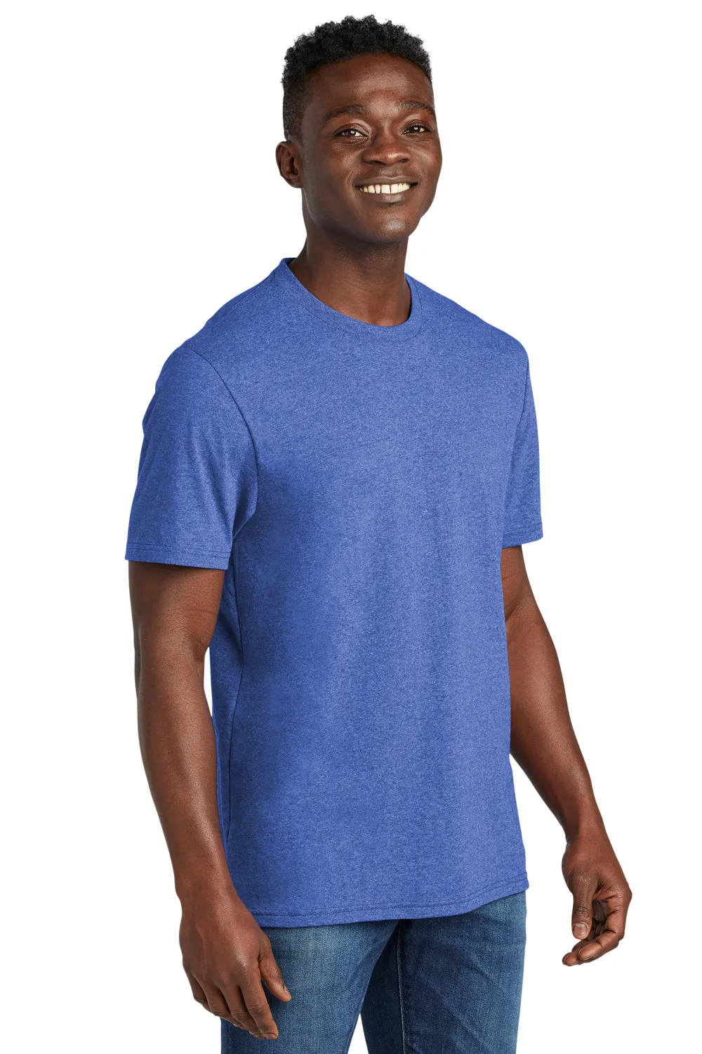 Allmade Mens Recycled Short Sleeve Crewneck T-Shirt - Heather Royal Blue