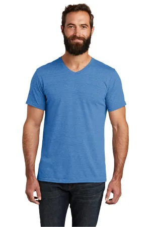 Allmade Mens Short Sleeve V-Neck T-Shirt - Azure Blue